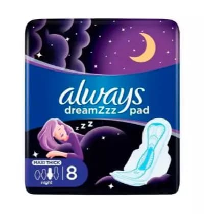 Always Dreamz Maxi Thick ( LONGER FOR ALL NIGHT PROTECTION ) , 8 Pads