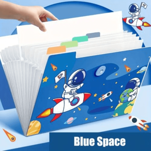 1pc A4 Organizer Folder With 8 Pockets (Dark Blue)