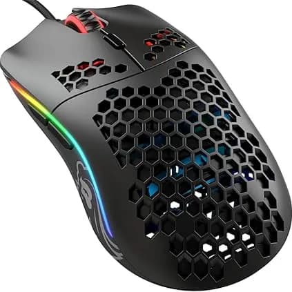 Glorious Model O- (Minus) Compact Wired Gaming Mouse - 58g Superlight Honeycomb Design, RGB, Pixart 3360 Sensor, Ambidextrous, Omron Switches - Matte Black