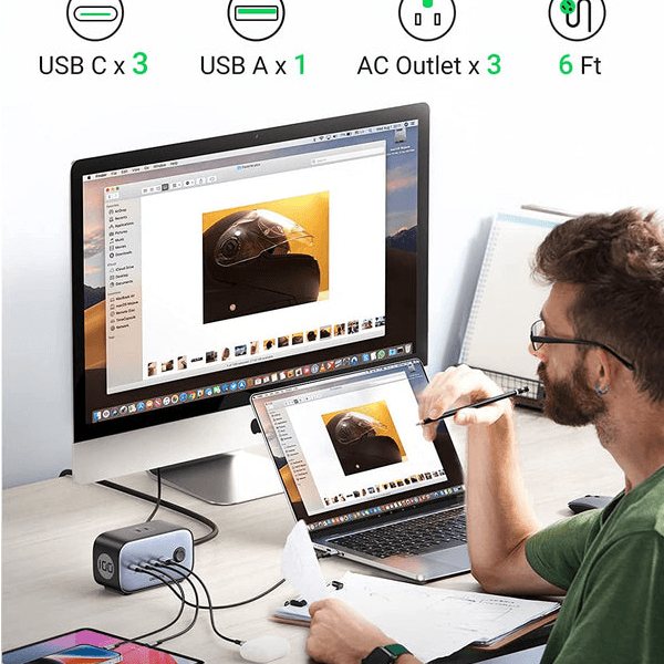 UGREEN 100W USB C GaN Charging Station-7 Ports Desktop Charger