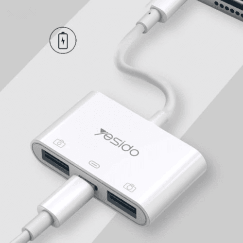 YESIDO - OTG ADAPTER TYPE-C TO USB2.0 & PD QUICK CHARGE (GS17) (White)