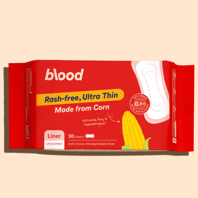 Liner Panty Sanitary Pad, Organic Made from Corn, High Absorption, Hyppoallergenic, From Blood Singapore (30pcs/Pack)