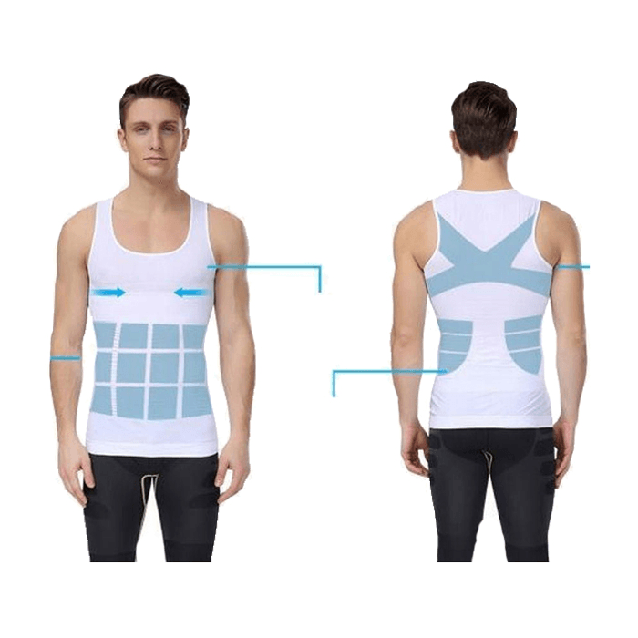 Just-One Shapers Slimming Shirt Sleevless For Men Size:S-M White Color 1pcs