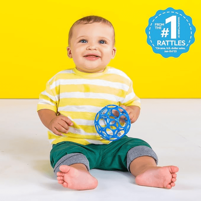 Bright Starts Oball Easy-Grasp Rattle - Blue