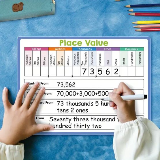 4pcs Double Side Value Math Practice White Board