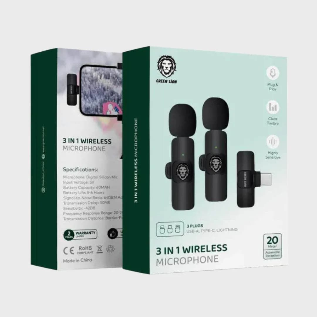 Green Lion 3 in 1 Wireless Microphone