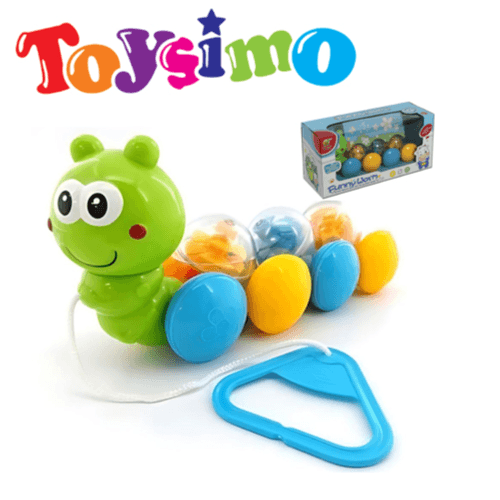 Funny Drag Drawer Pull Along Worm Toy