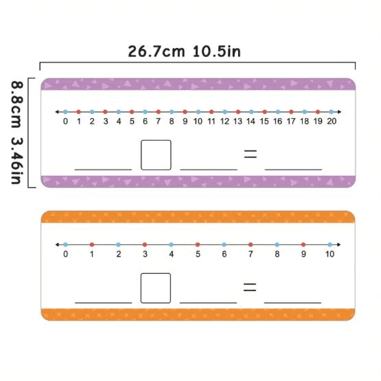 16 Pcs Dry Erase Number Line cards