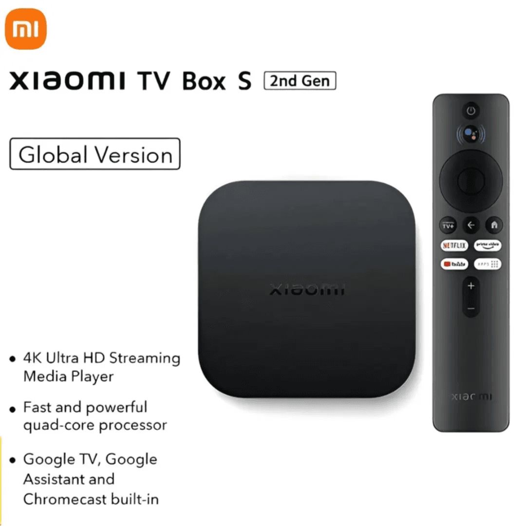Mi TV BOX S 4K Ultra HD Android Smart Google TV with Bluetooth & IR Voice Remote (2nd Gen) -  Xiaomi Mi 