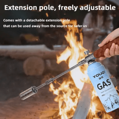 Green Lion Flame Torch Camping Gas Lighter - Silver
