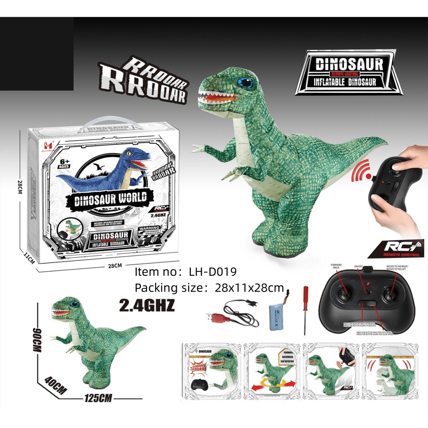 Remote Control Inflatable Dinosaur Toy