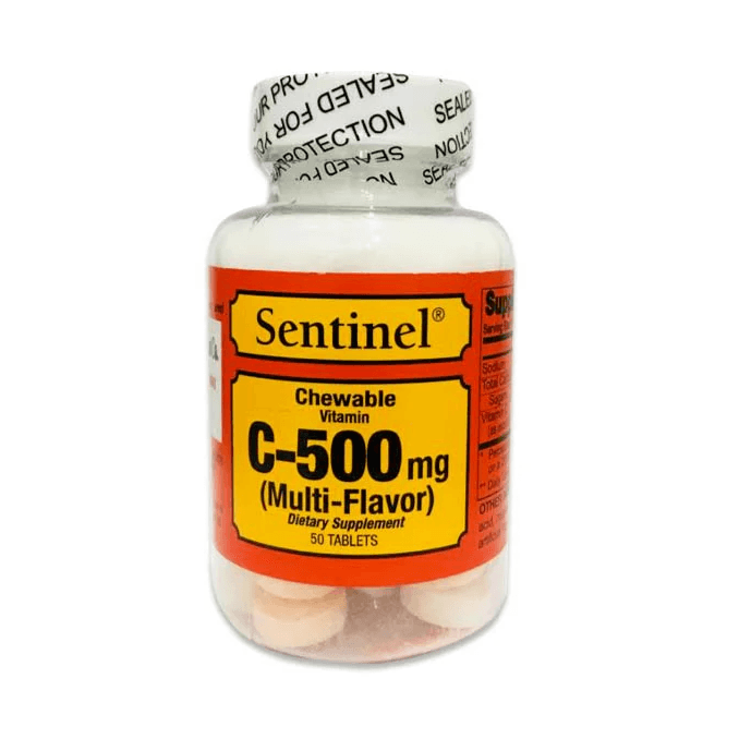 Sentinel Vitamin C 500 (Multi-Flavor) Chewable Tablets 50Pieces