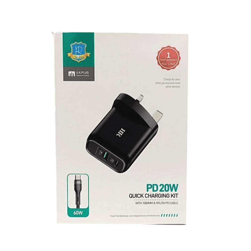 HR - PD 20W QUICK CHARGING KIT with 60W Type- C - Cable (HR-822PD)
