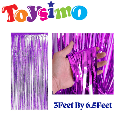 Purple Backdrop Foil Curtain 3*6.5 Foot