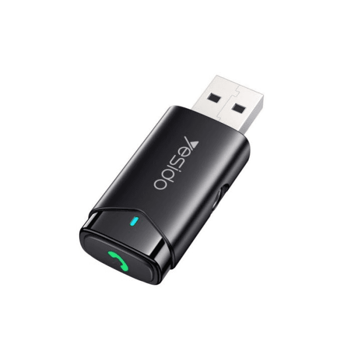 محول الصوت اللاسلكي YESIDO USB الناقل - محول صوت استقبال وإرسال AUX