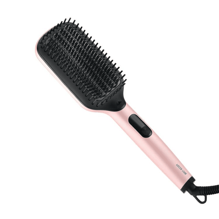 Green Lion Straightener Comb, Ceramic Coating Plate, LED Display, Hang up Loop, 1 Hour Auto Off, PTC Heating Element, 1.8m Cord Length, 120°, 150°, 180°, 210° & 230° C Temperature Control - Pink