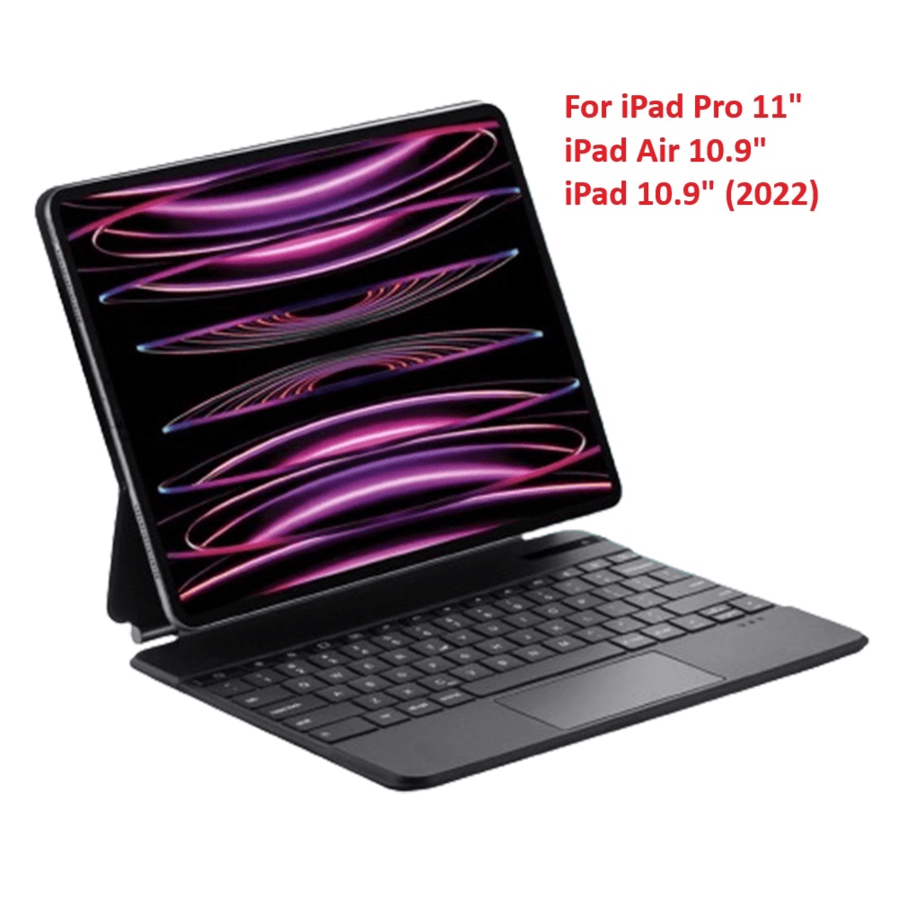 حافظة مغناطيسية مع لوحة مفاتيح بلوتوث لجهاز ipad 10.9" (2022) (ipad pro 11" / ipad air 10.9")