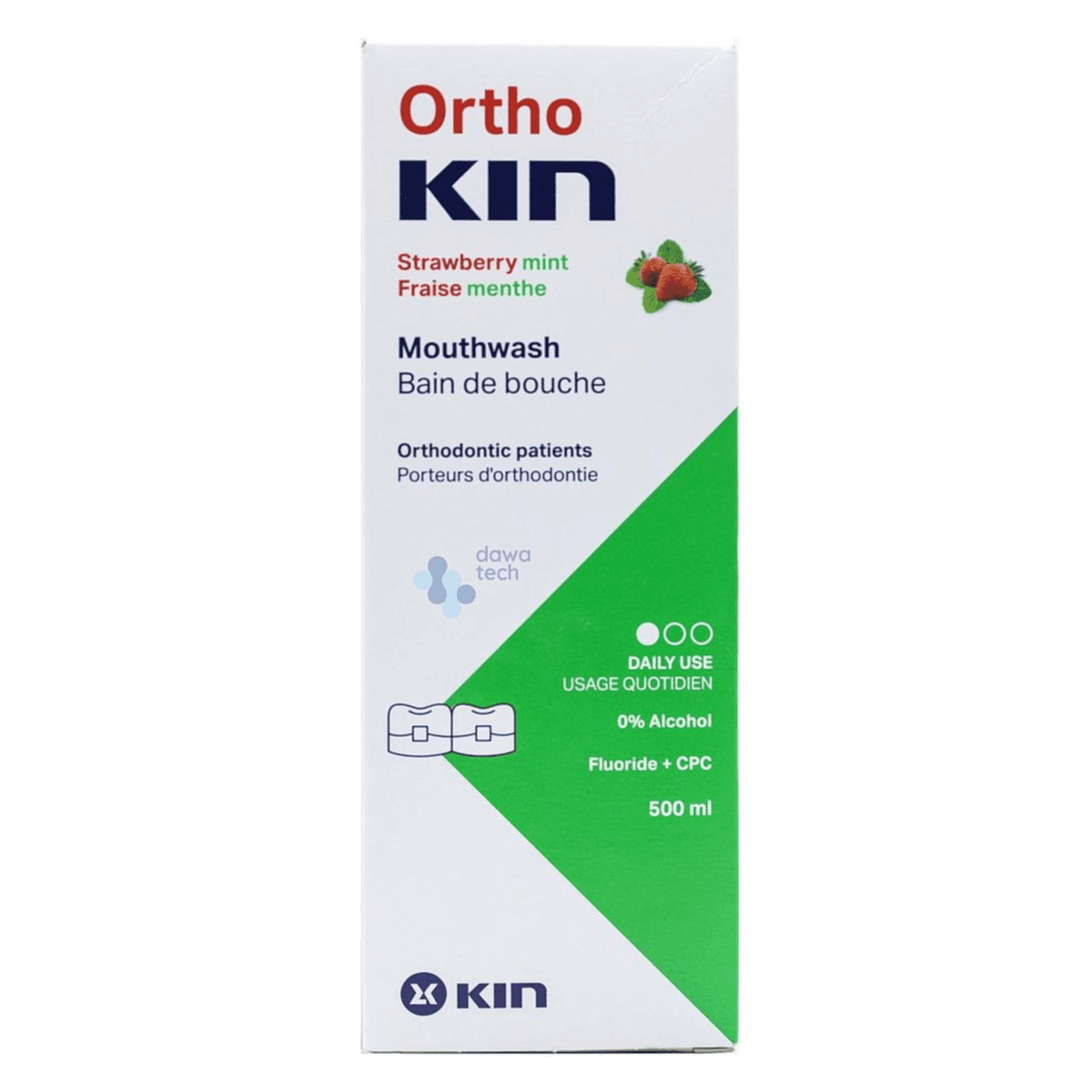 Orthokin Strawberry With Mint Orthodentic Mouth Wash 500 ML