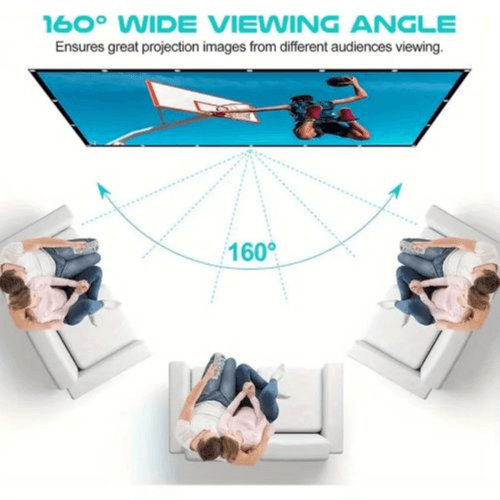 152.4 cm 16:9 HD Foldable Portable Projector Screen - Indoor/Outdoor, Anti-Crease, Wide Viewing Angle