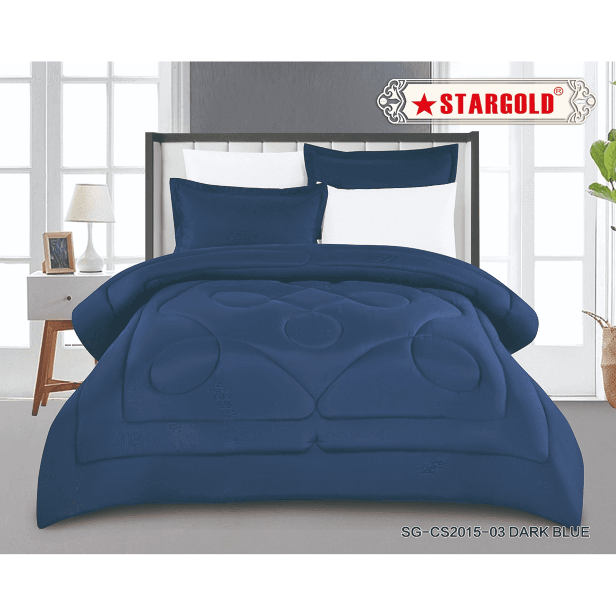 SOLID COMFORTER 6PCS SET SG-CS2015-DARK BLUE