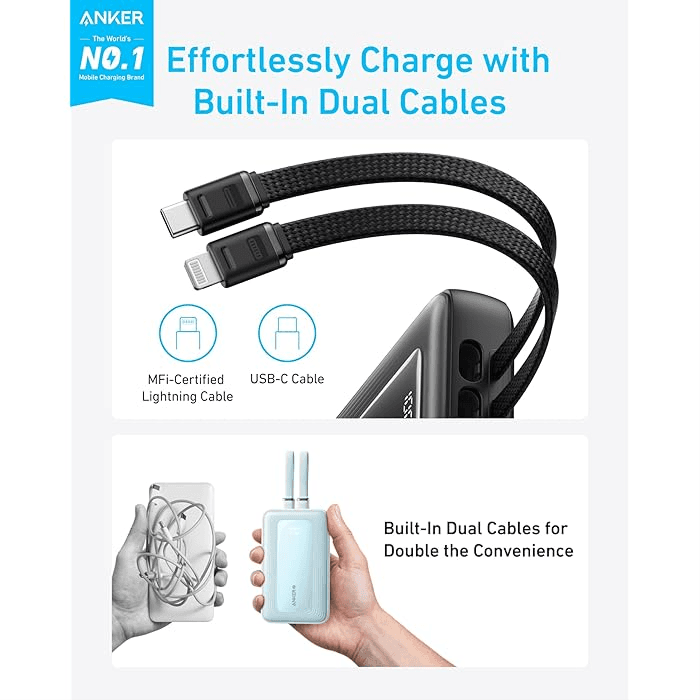 Anker 20000Mah 30W Fast charger with LIGHTING Cable & USC-C Cable
