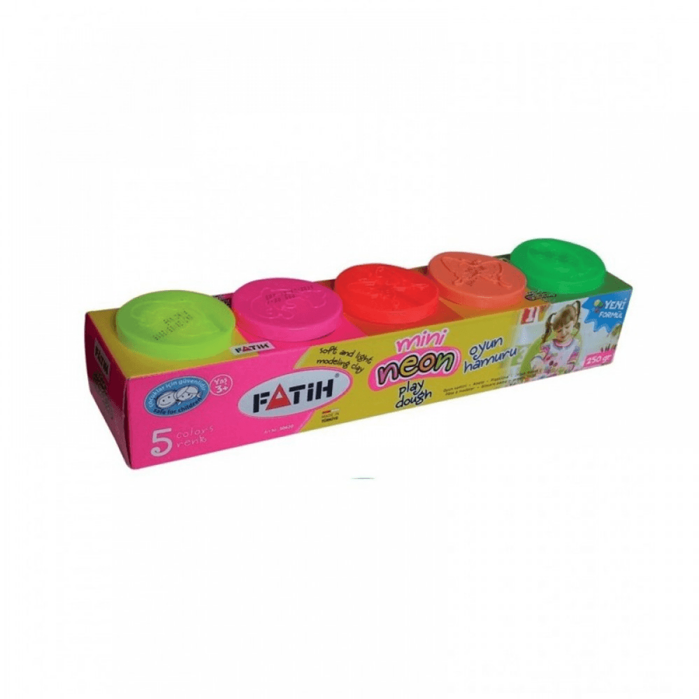 Fatih Play Dough Neon Mini 5 Colors 5X50G