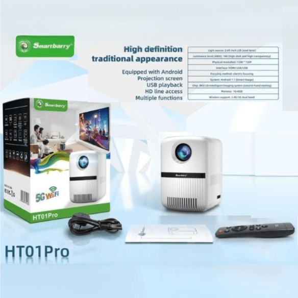 جهاز عرض أندرويد 4K HDR - سمارت باري HT01Pro