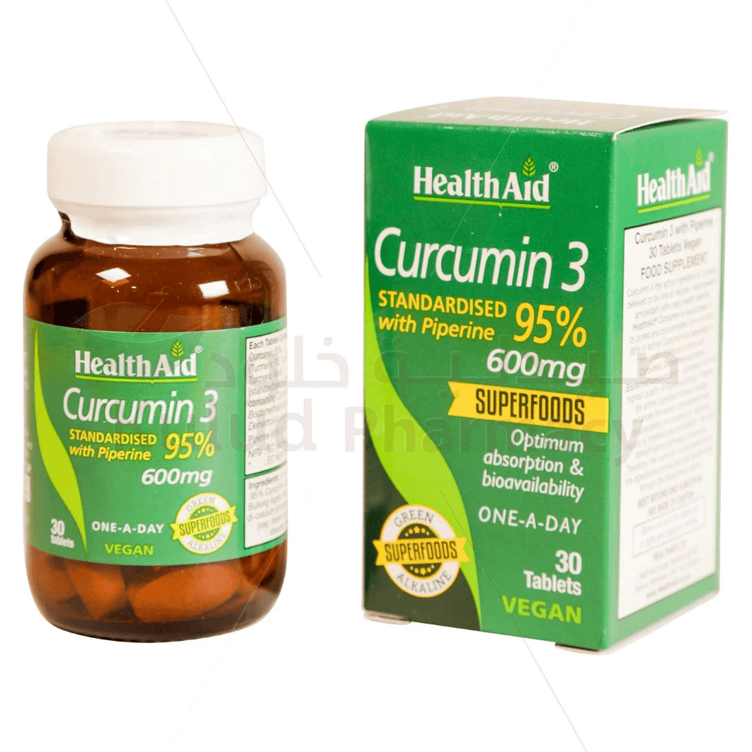 Health Aid Curcumin 3 600mg Vegan 30 Tablets
