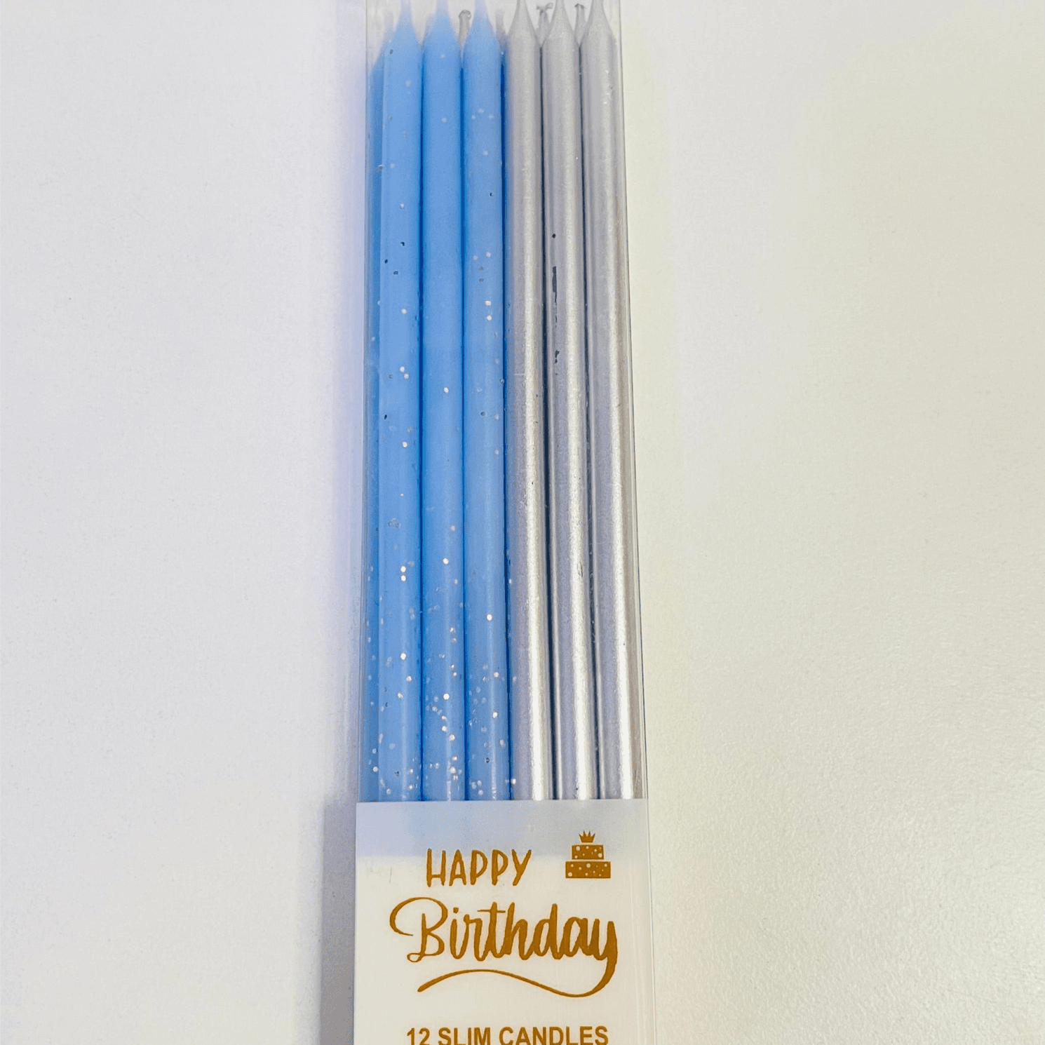 Blue And Silver 12 Slim Candle