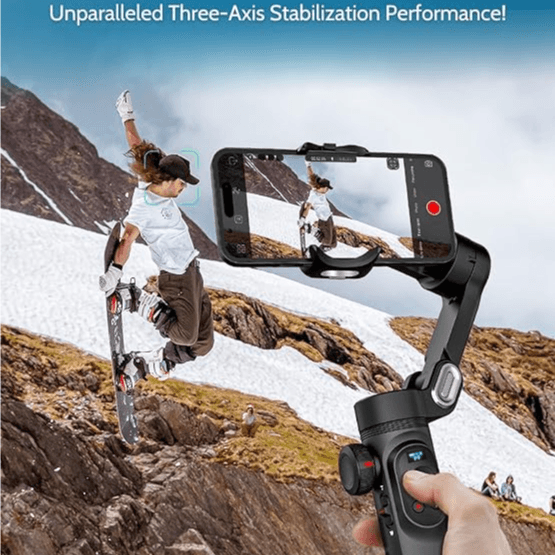 AOCHUAN Gimbal Stabilizer for Smartphone, Gimbal with Wireless Charging, iPhone Gimbal for iPhone 16 Pro Max/Android, Foldable 3-Axis Handheld Gimbal for Video Recording Smart X Pro