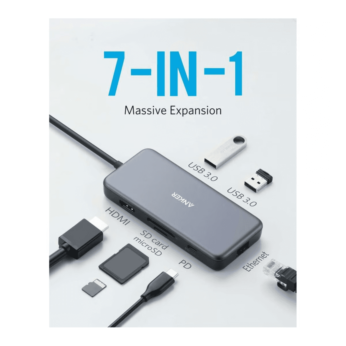 "Anker 7-in-1 Premium USB C Hub Adapter A8352HA1 "