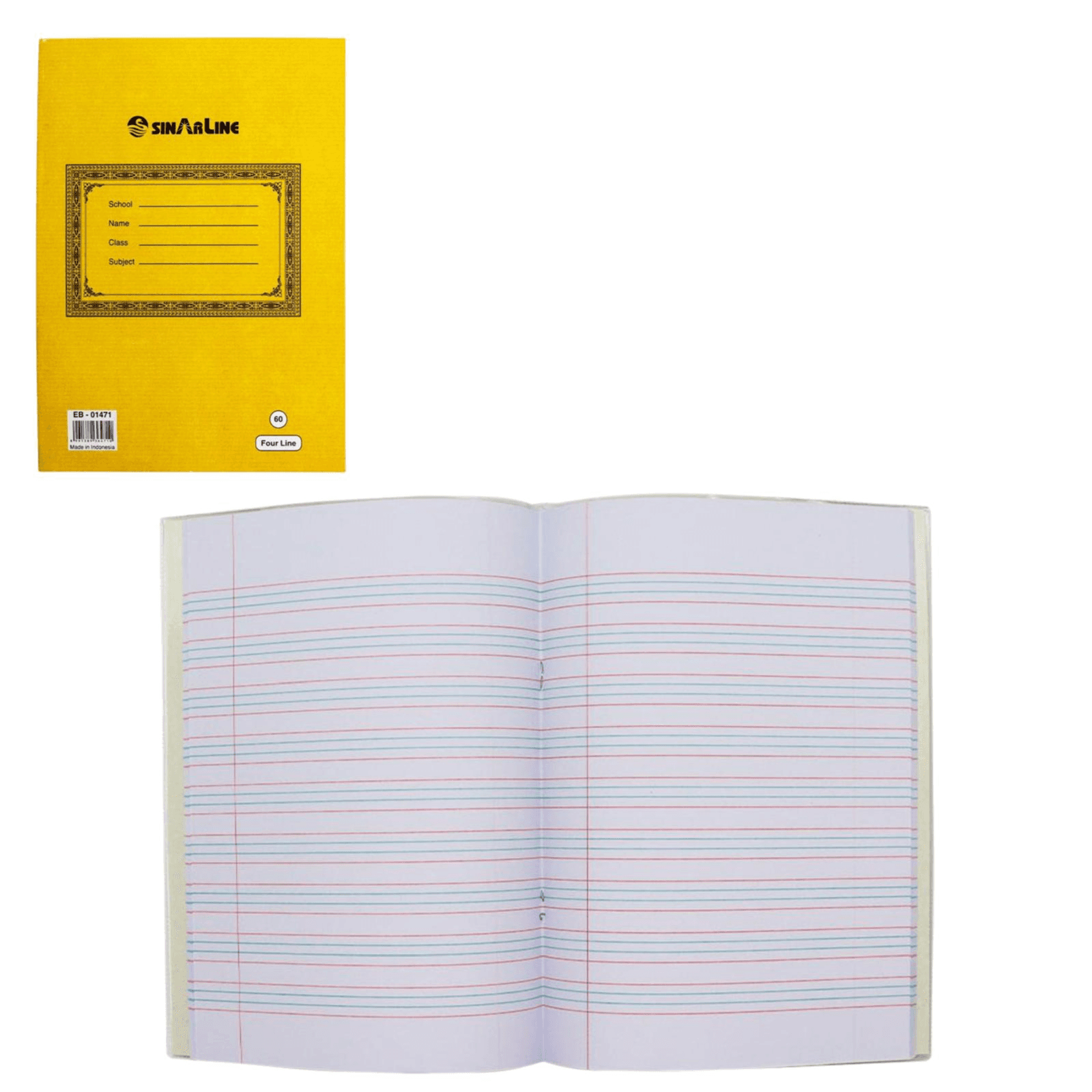 دفتر ملاحظات سينارلاين إنجليزي 4 سطور 60 ورقة NB-09