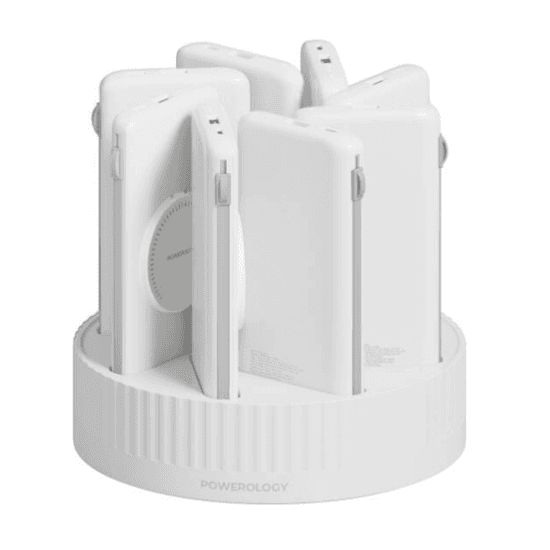 Powerology 8 In 1 Magsafe Wireless Power Station 8*10000Mah PD20W - WHITE