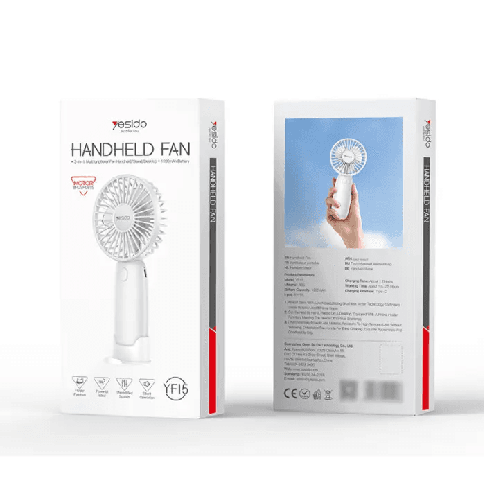 Handheld Fan 1200mAh 3-in-1 Multifunctional Fan - Yesido YF15
