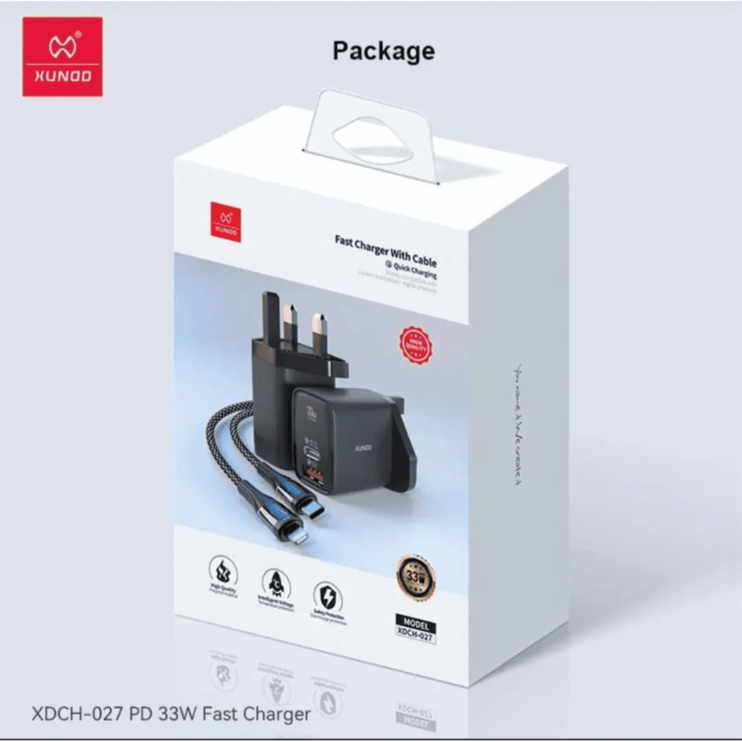 Fast Charger Adapter with USB-C to Lightning Cable 33W - XDCH-027
