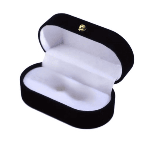 Luxurious Velvet Jewelry Box with Golden Clasp (Black)