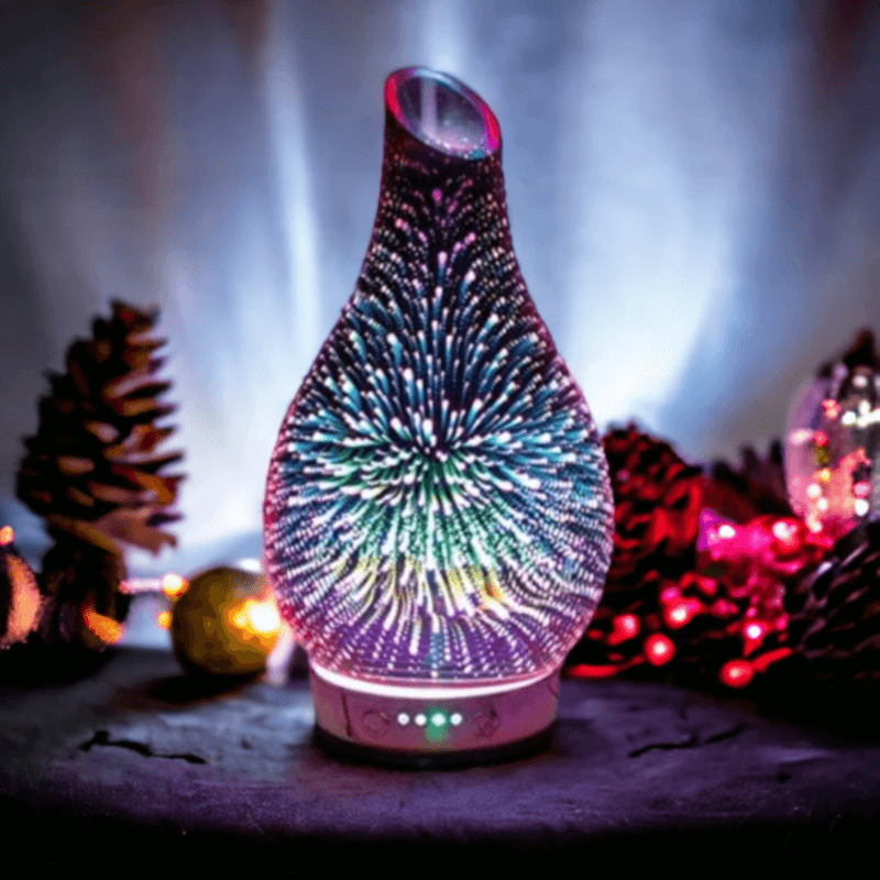 Ultrasonic Aroma diffuser 3D glass Aroma colorful