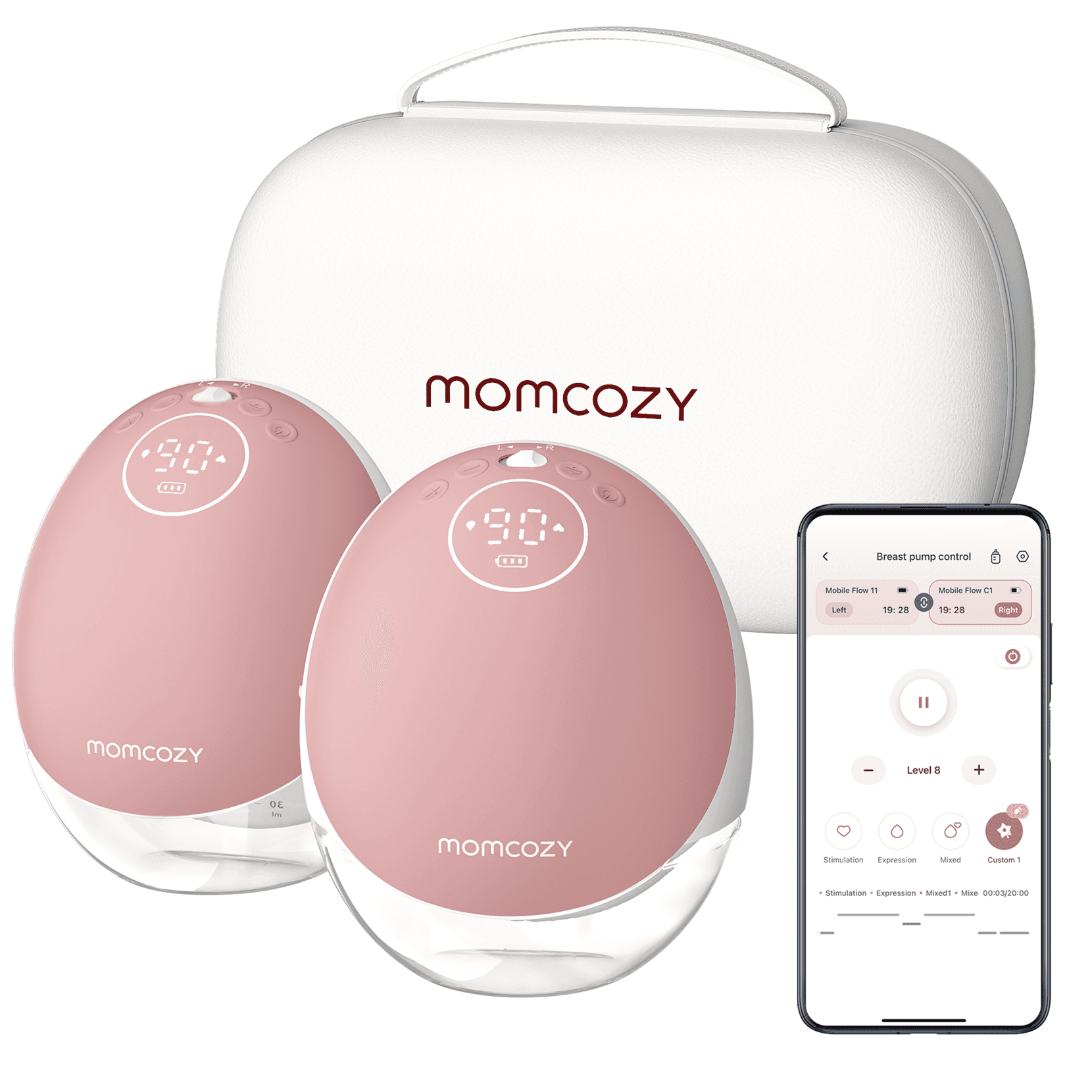 Momcozy Mobile Flow M9 Breast Pump (Double) Maroon