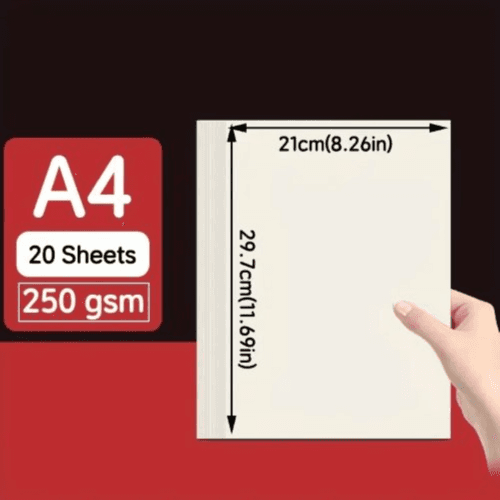 20 Sheets A4 White Cardboard & Art Paper For Painting & Crafts (180Gsm)