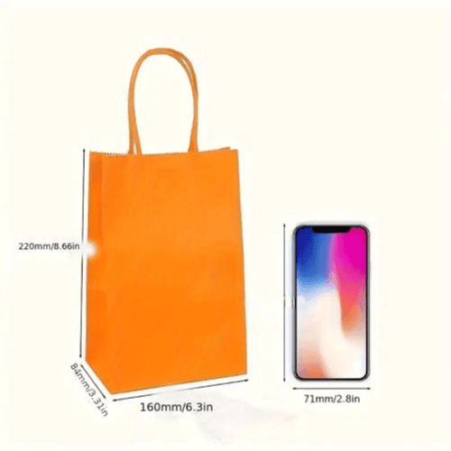 24pcs, Kraft Paper Gift Bag With Handles Bulk