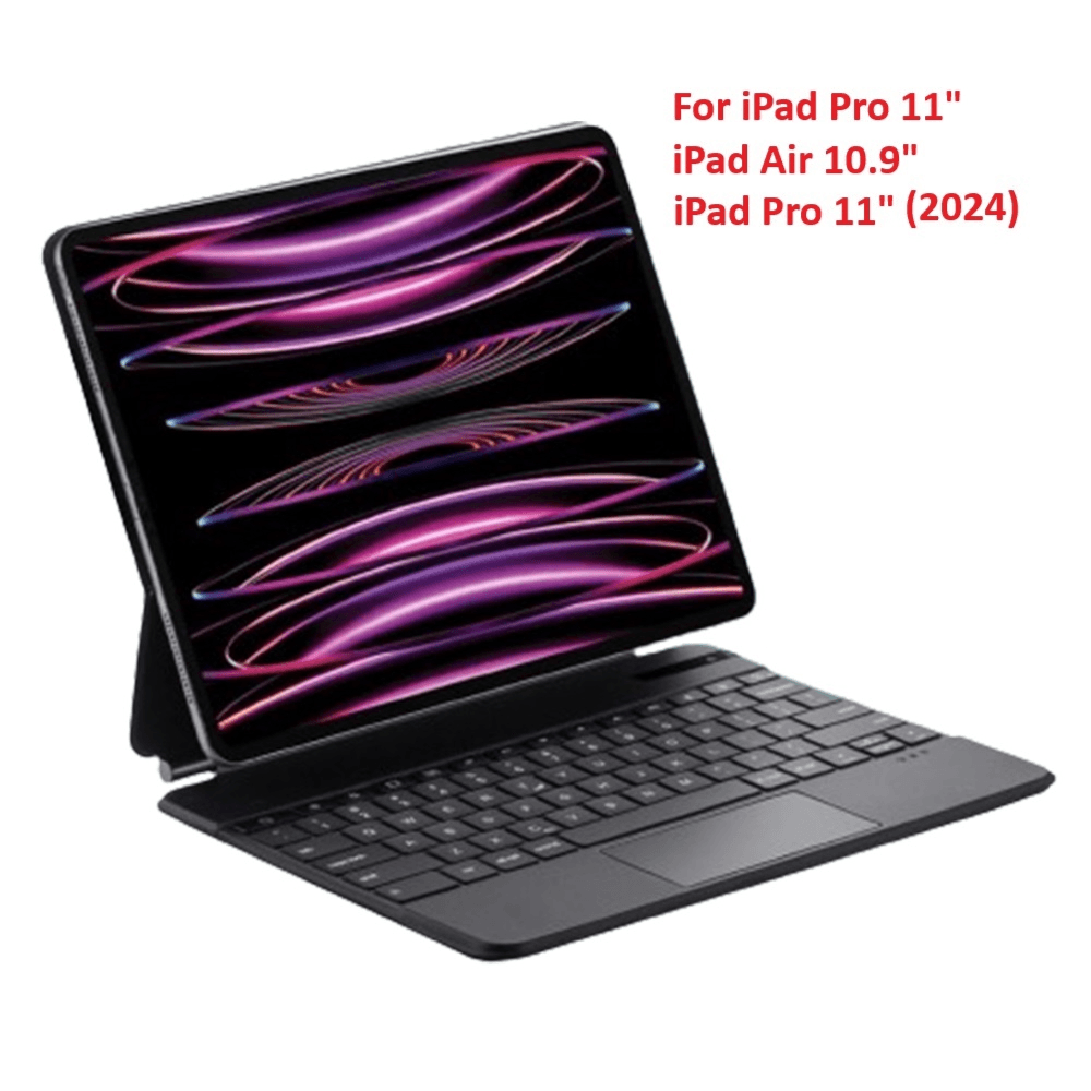 حافظة مغناطيسية مع لوحة مفاتيح بلوتوث لجهاز ipad pro 11 بوصة (2024) (ipad pro 11 بوصة / ipad air 10.9 بوصة)