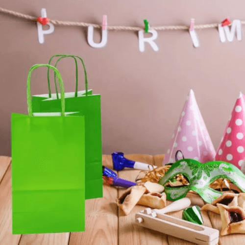 50 Pcs Paper Gift Bags Decorated with Golden Stars 11.5 x 6 x 14.5cm