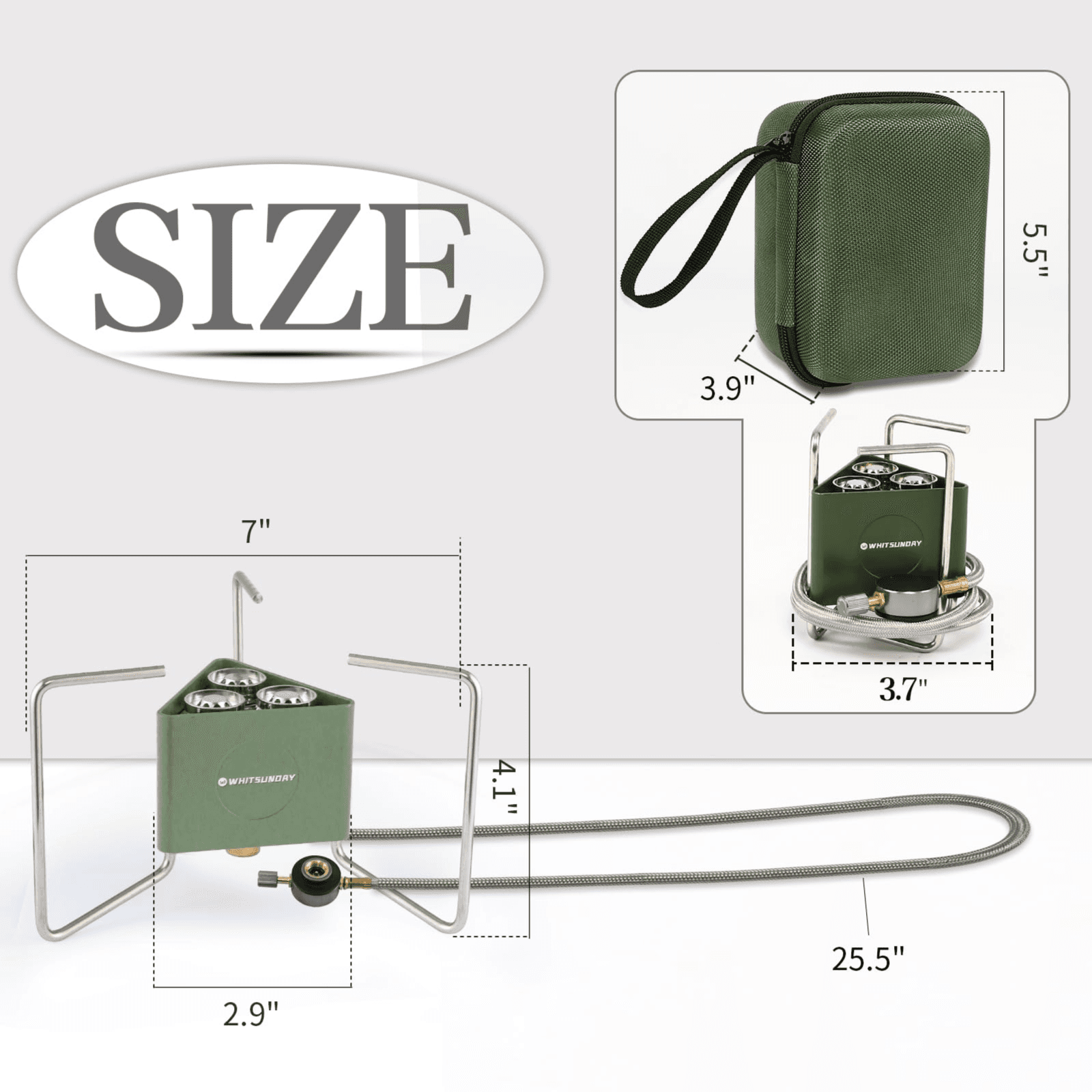 Green Lion 3-Burner Foldable Camping Stove - Khaki