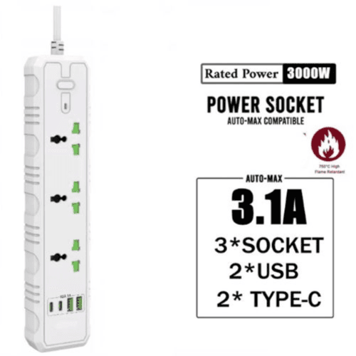 HR - 3.1A 3Meter POWER SOCKET 3000W (HR-T94)