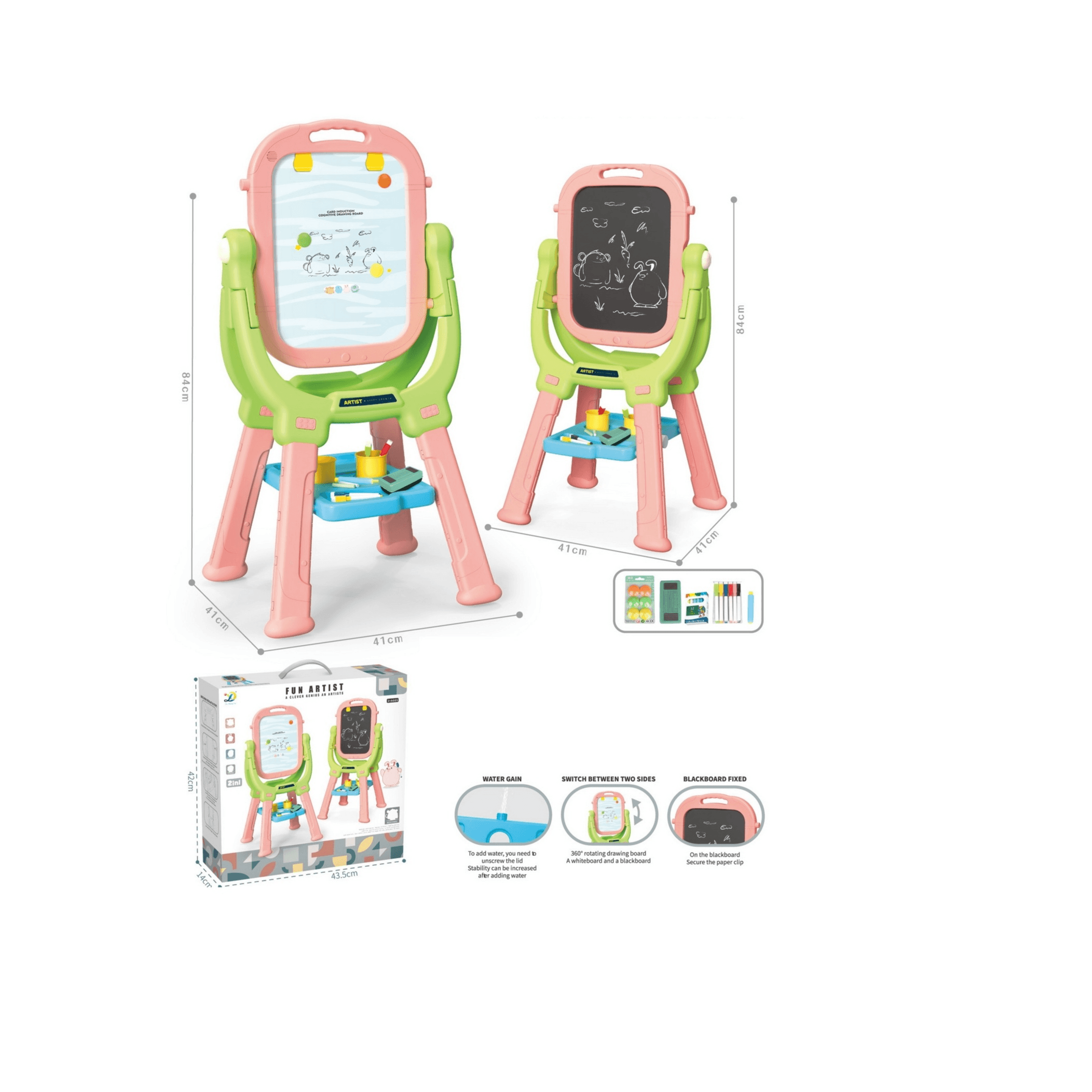 Kids Intelligent Magnetic Writing Board 2 IN 1 Drawing Board Pink