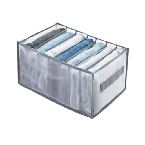 7-Compartment Fabric Clothes Organizer with Handle