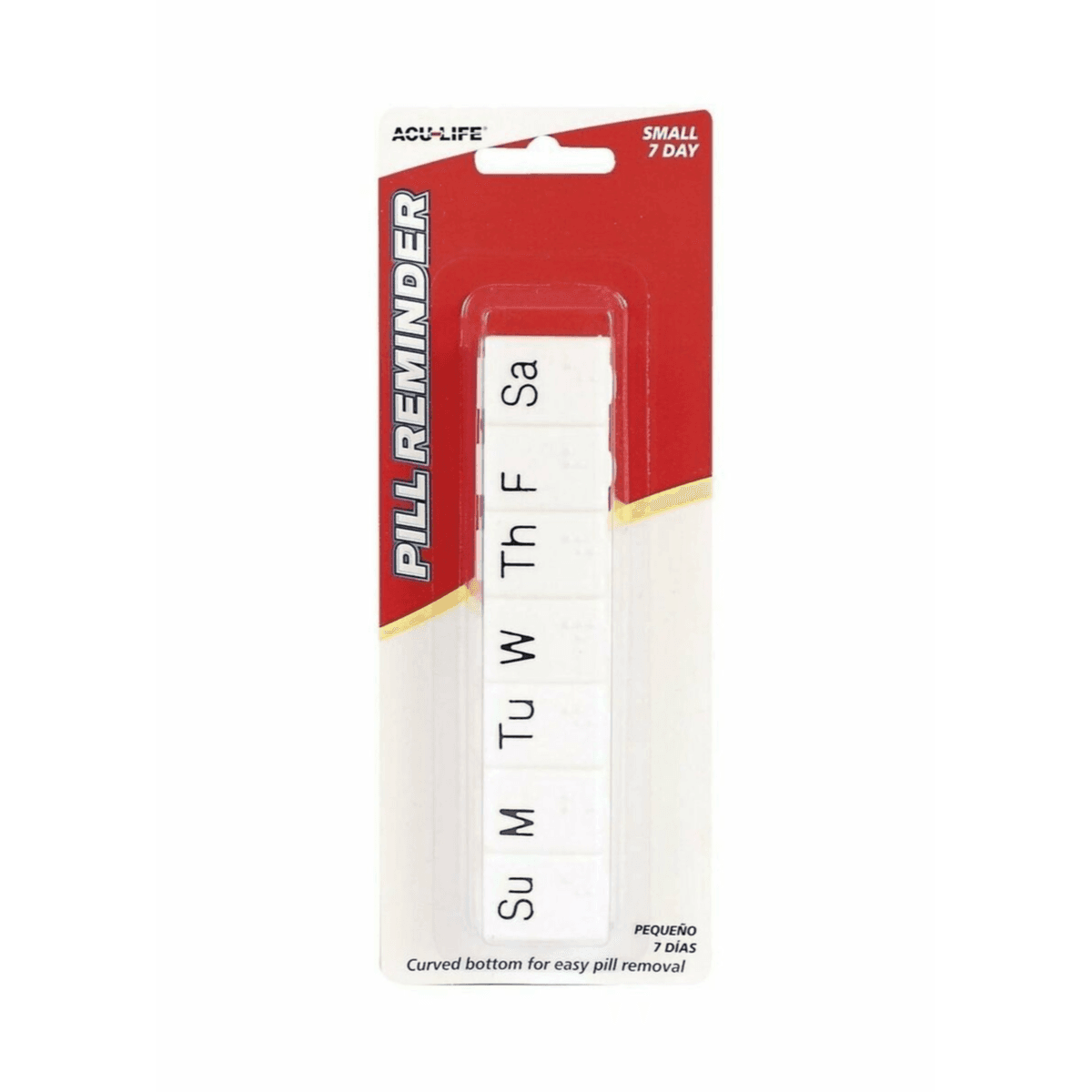 Acu-life Pill Reminder Ref-100B with curved base for 7 days Small Size 1pcs