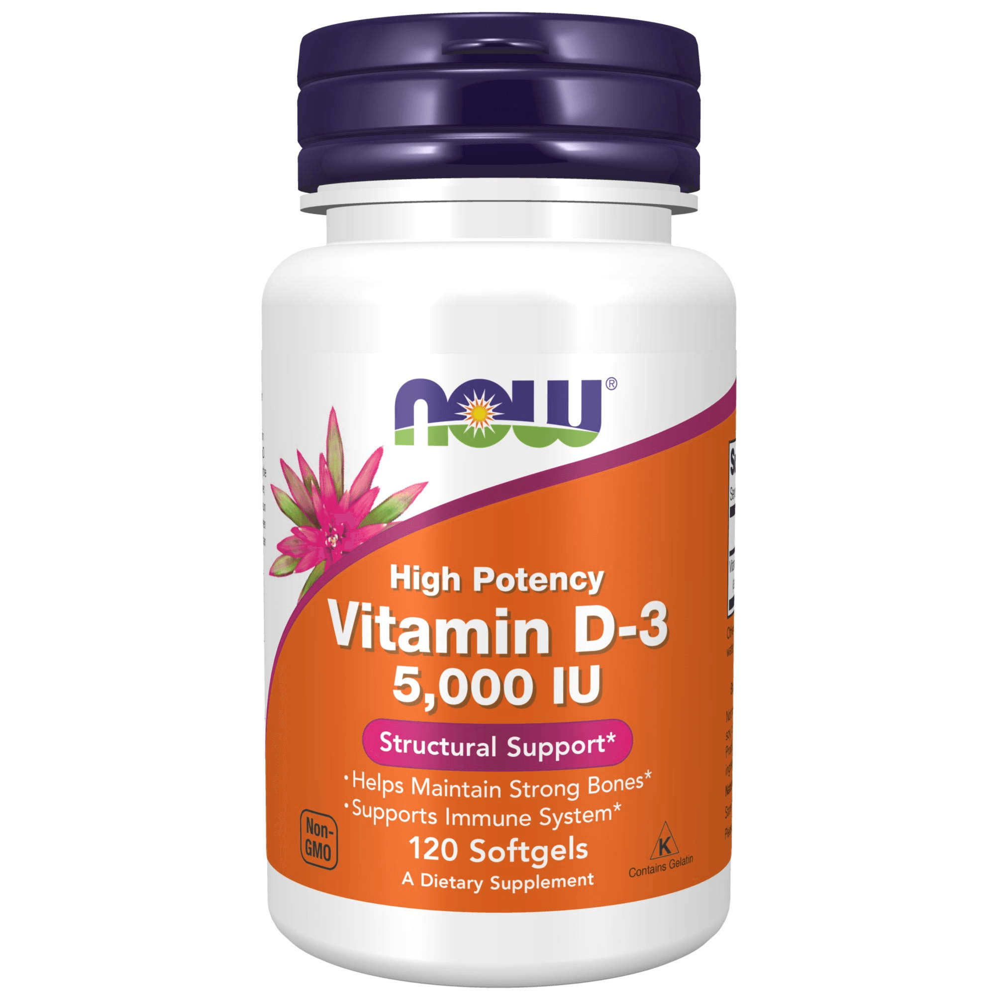 Now Vitamin D-3 5000 Iu 120 Gels