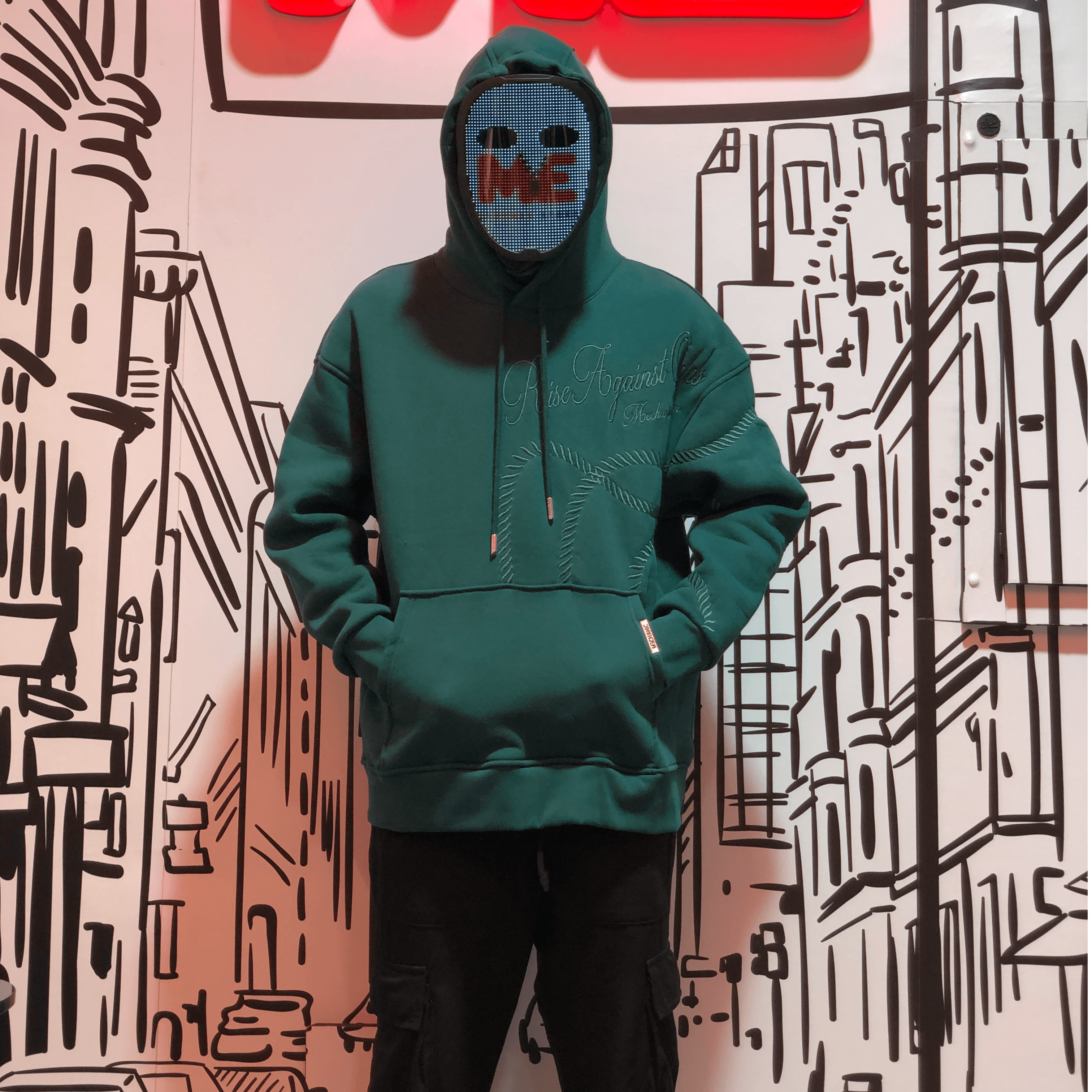 Hoodie Embroidered Green
