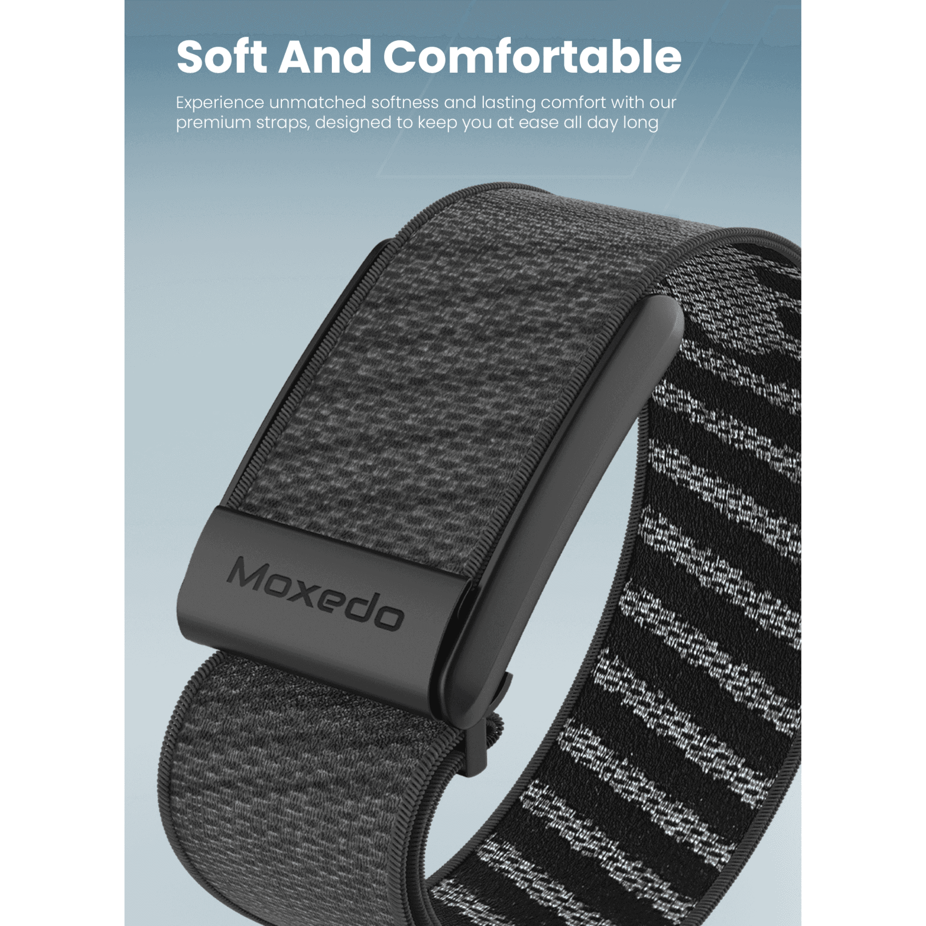 Moxedo WHOOP Fit-Weave Nylon Braided Band - - Black Grey